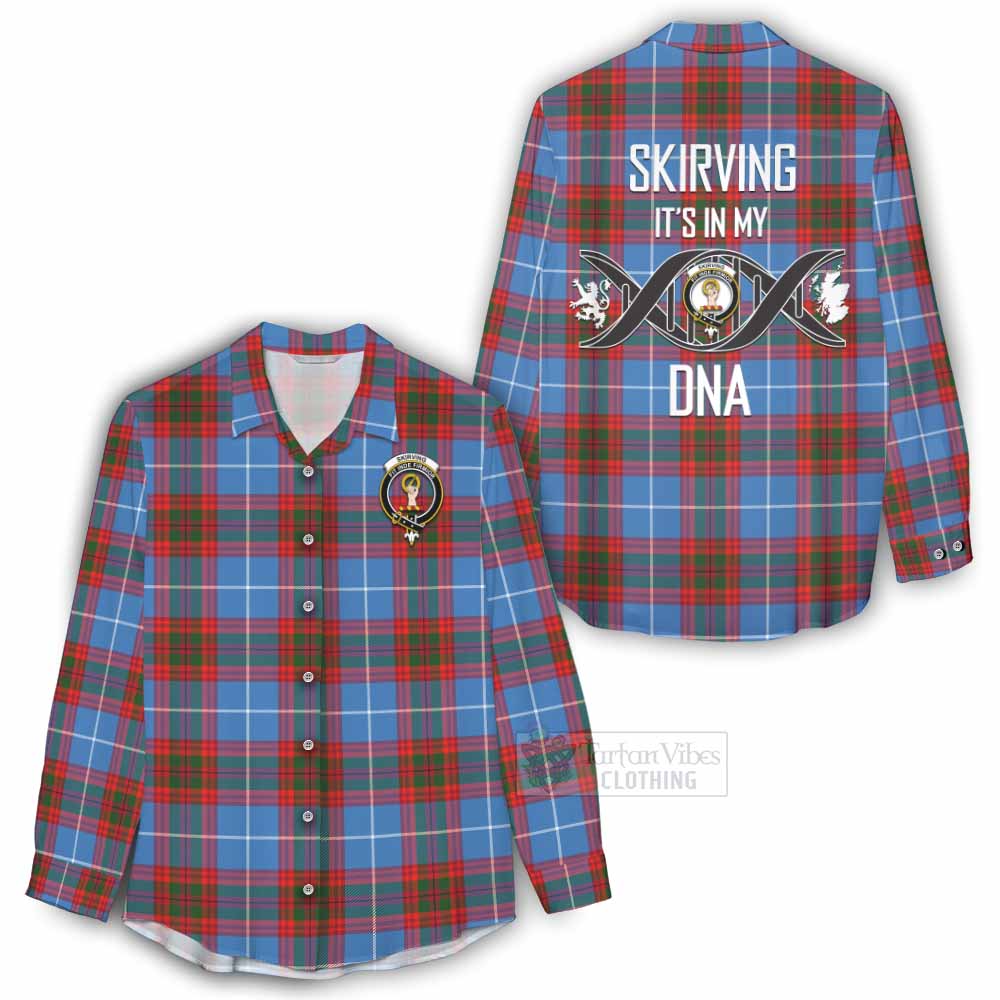 Tartan Vibes Clothing Skirving Tartan Women's Casual Shirt with Family Crest DNA In Me Style