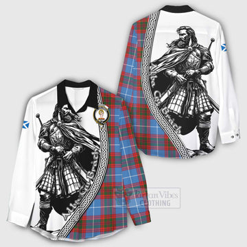 Skirving Tartan Clan Crest Women's Casual Shirt with Highlander Warrior Celtic Style