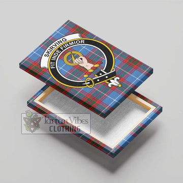 Skirving Tartan Canvas Print Wall Art with Family Crest