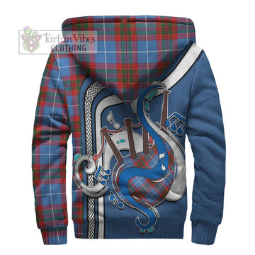 Skirving Tartan Sherpa Hoodie with Epic Bagpipe Style