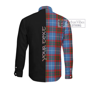 Skirving Tartan Long Sleeve Button Shirt with Family Crest and Half Of Me Style