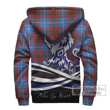 Skirving Tartan Sherpa Hoodie with Alba Gu Brath Regal Lion Emblem