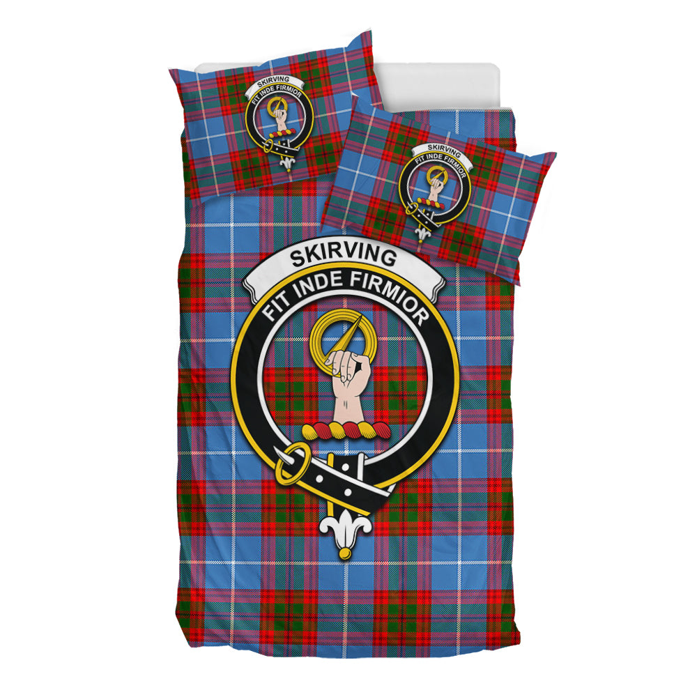 Skirving Tartan Bedding Set with Family Crest - Tartan Vibes Clothing