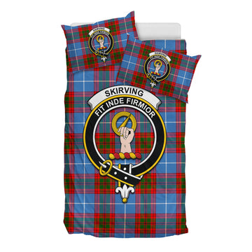 Skirving Tartan Bedding Set with Family Crest