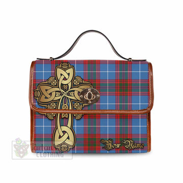 Skirving Tartan Waterproof Canvas Bag Golden Thistle Celtic Cross Style