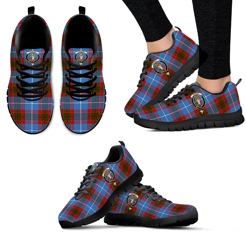 Skirving Tartan Sneakers with Family Crest - Tartan Vibes Clothing