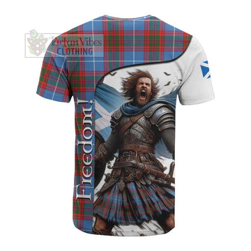 Skirving Crest Tartan Cotton T-shirt Inspired by the Freedom of Scottish Warrior