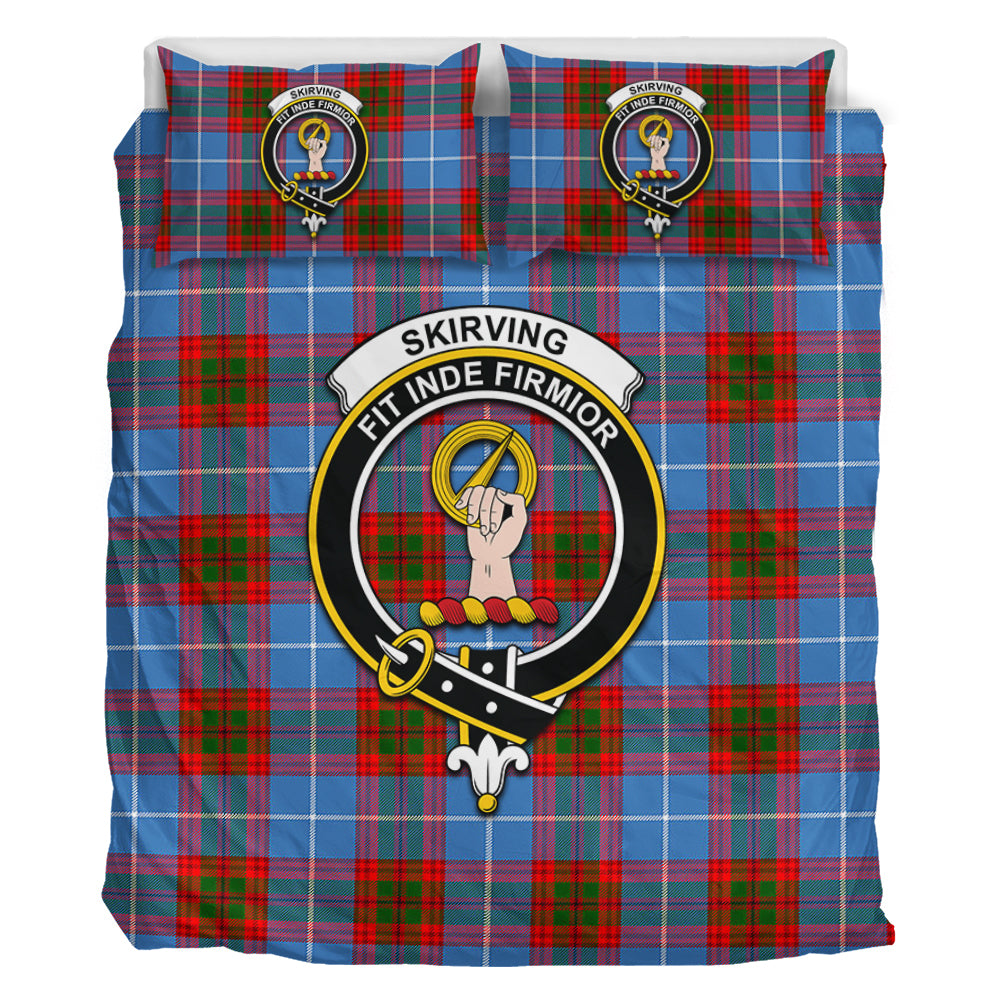 Skirving Tartan Bedding Set with Family Crest - Tartan Vibes Clothing