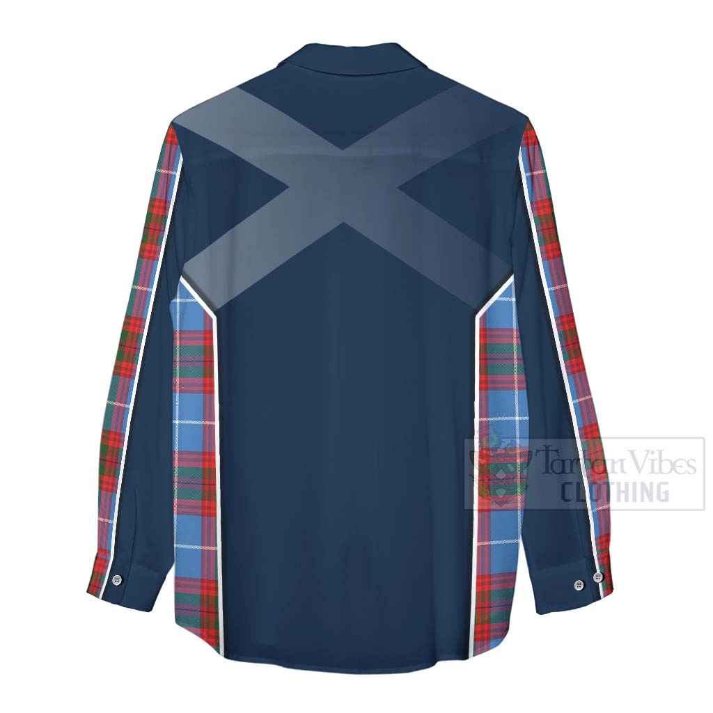 Tartan Vibes Clothing Skirving Tartan Women's Casual Shirt with Family Crest and Scottish Thistle Vibes Sport Style