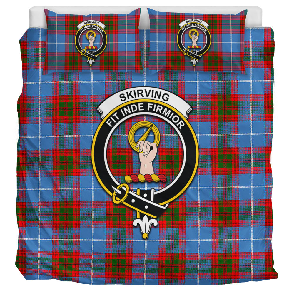 Skirving Tartan Bedding Set with Family Crest UK Bedding Set UK Super King 104*94 inch - Tartan Vibes Clothing