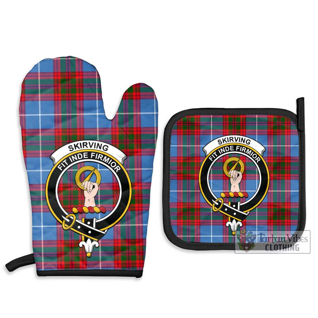Skirving Tartan Combo Oven Mitt & Pot-Holder with Family Crest - Tartan Vibes Clothing