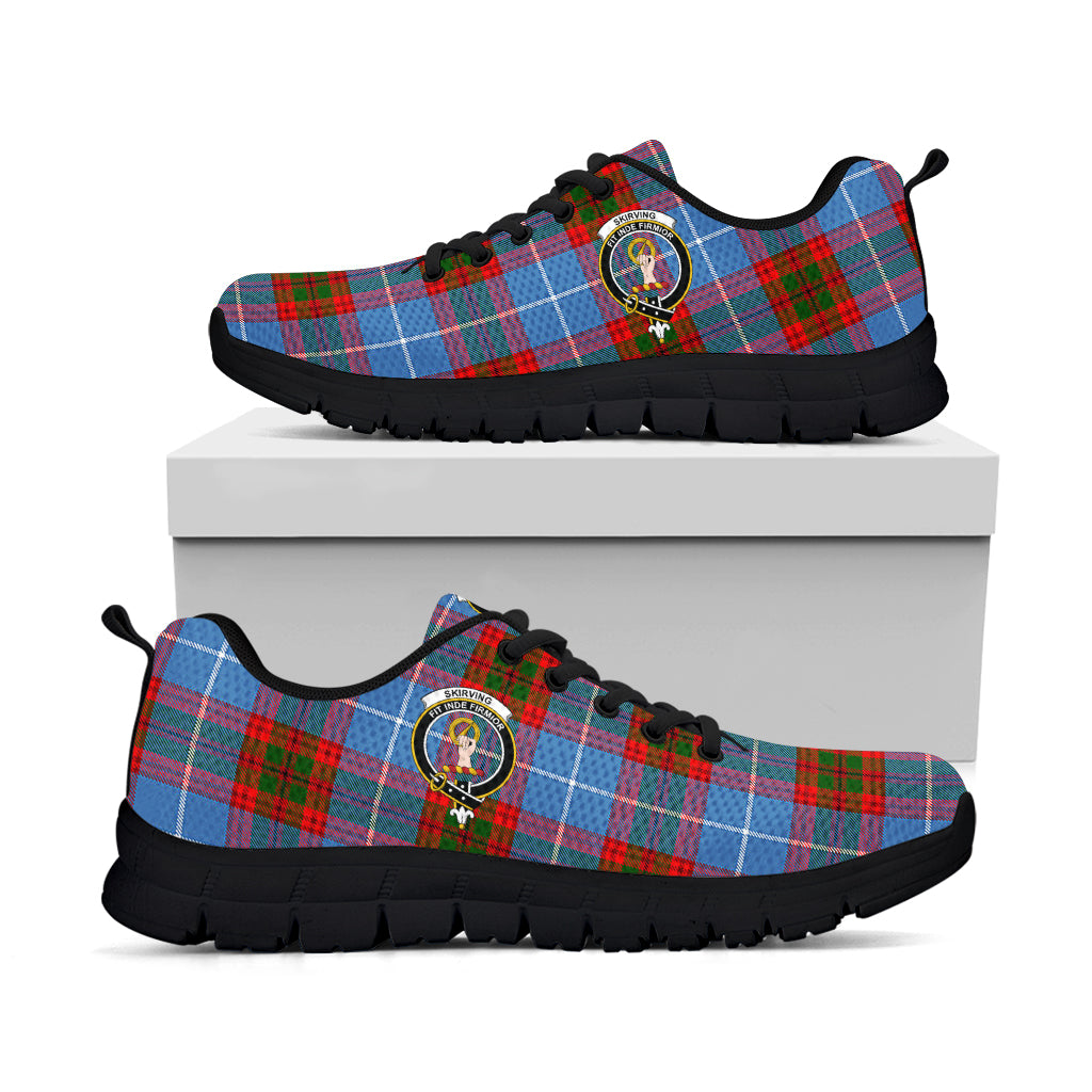 Skirving Tartan Sneakers with Family Crest - Tartan Vibes Clothing
