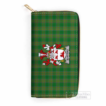 Slattery Irish Clan Tartan Women's Leather Wallet with Coat of Arms One Size 19.7*10.5*3.5 cm - Tartan Vibes Clothing