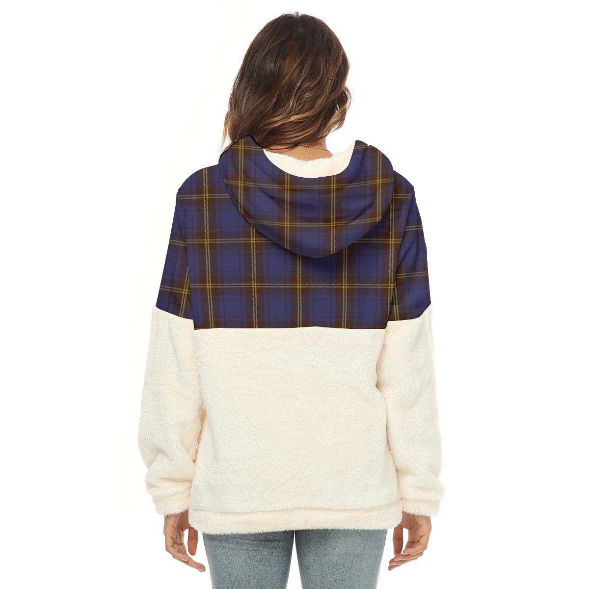 Sligo County Ireland Tartan Women's Borg Fleece Hoodie With Half Zip - Tartan Vibes Clothing