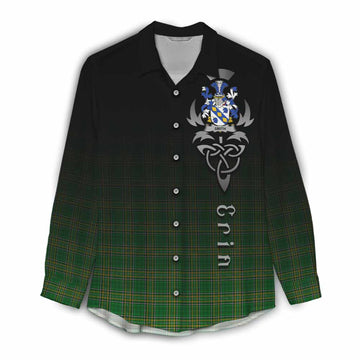Smith Irish Clan Women's Casual Shirt with Coat of Arms Erin Go Bragh Celtic Inspired Female - Tartan Vibes Clothing
