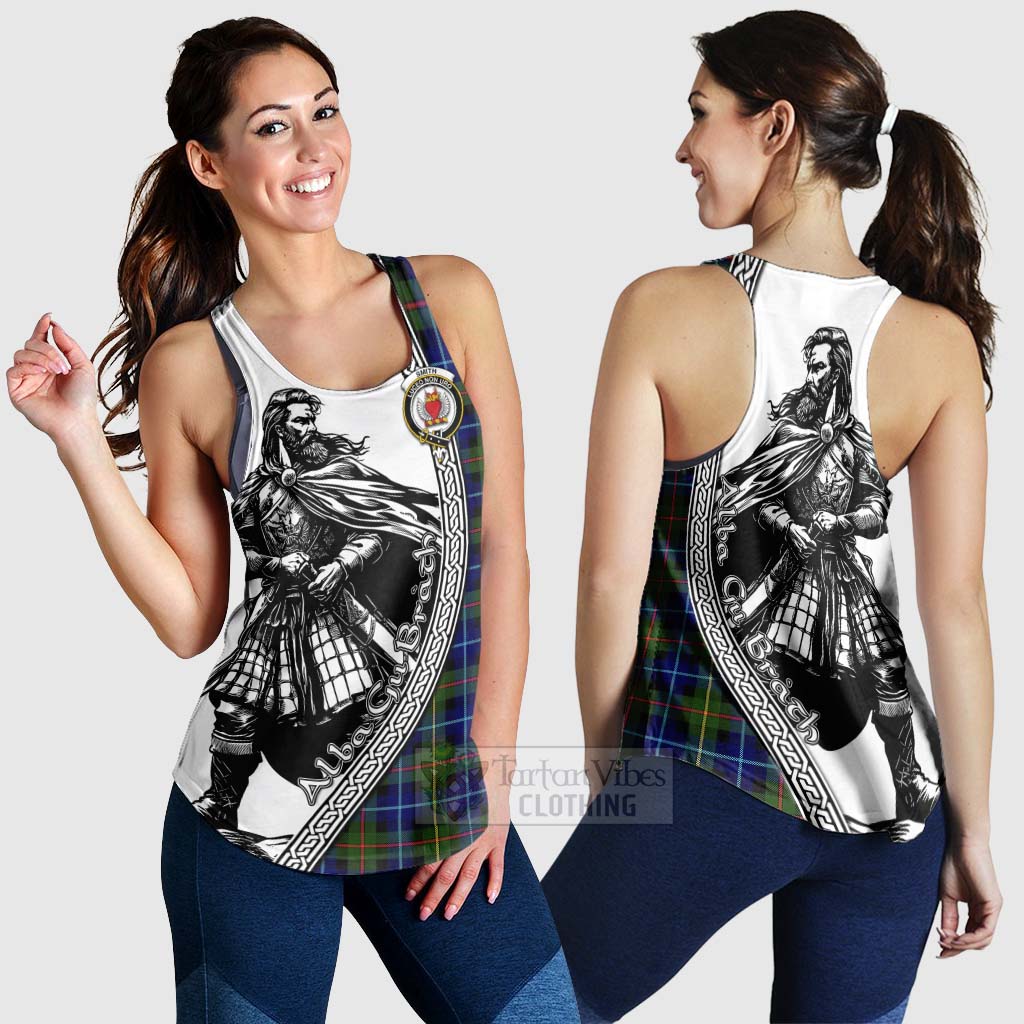 Smith Tartan Clan Crest Women's Racerback Tanks with Highlander Warrior Celtic Style 4XL - Tartan Vibes Clothing