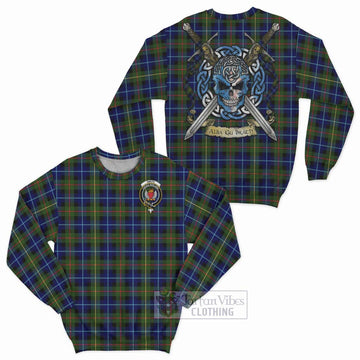 Smith Tartan Sweatshirt with Family Crest Celtic Skull Style