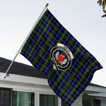 Smith Tartan House Flag with Family Crest