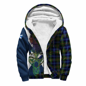 Smith Tartan Family Crest Sherpa Hoodie Scottish Thistle Celtic Inspired Unisex S - Tartan Vibes Clothing
