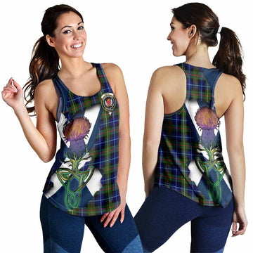 Smith Tartan Family Crest Women's Racerback Tanks Scottish Thistle Celtic Inspired 4XL - Tartan Vibes Clothing
