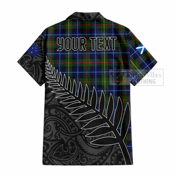 Smith Crest Tartan Hawaiian Shirt with New Zealand Silver Fern Half Style - Tartan Vibes Clothing