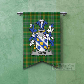 Smith Irish Clan Tartan Gonfalon, Tartan Banner with Coat of Arms Fishtail - Tartan Vibes Clothing
