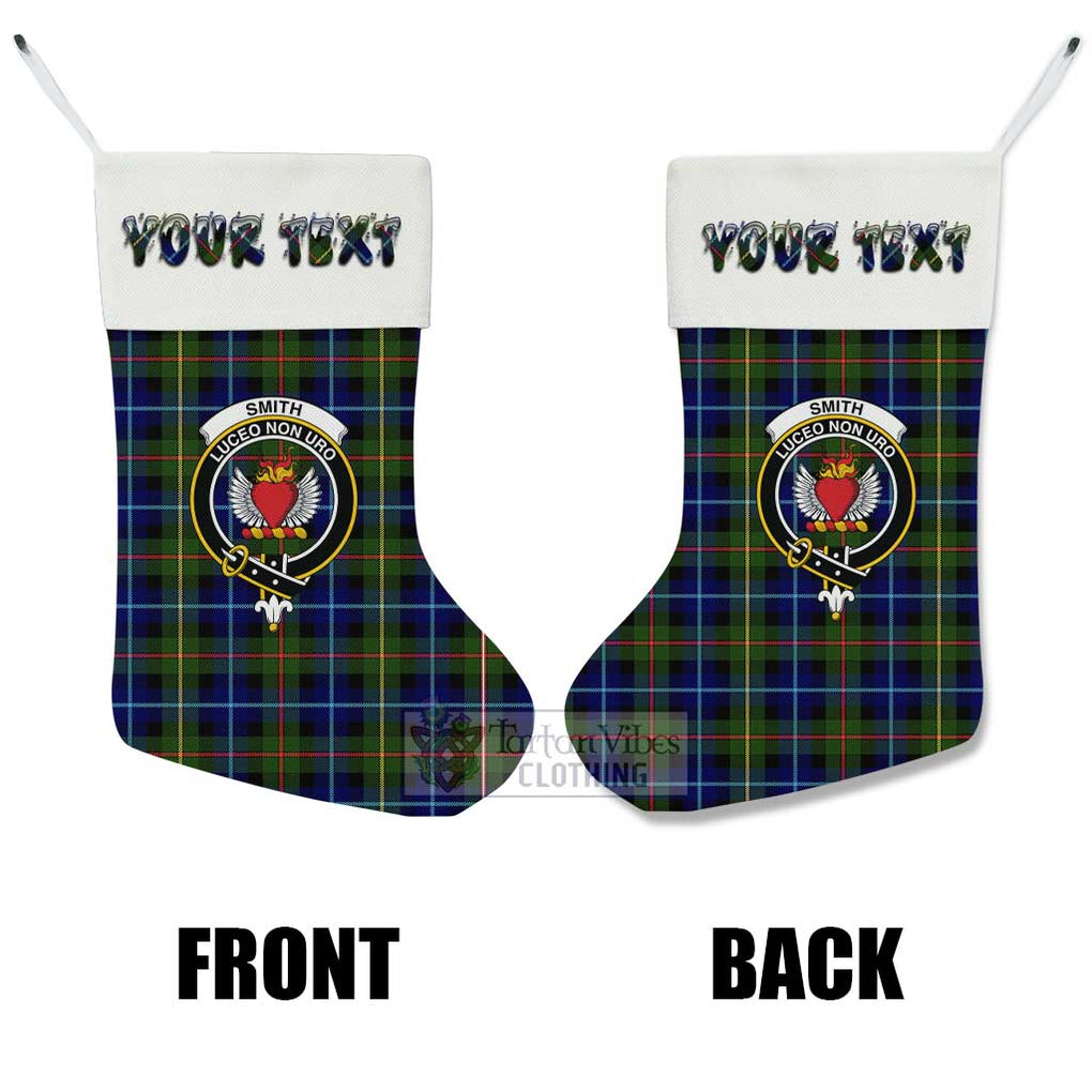 Smith Tartan Family Crest Christmas Stocking with Personalized Text - Tartan Vibes Clothing