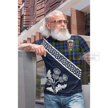 Smith Tartan Cotton T-shirt Featuring Thistle and Scotland Map Men's Shirt - Tartan Vibes Clothing