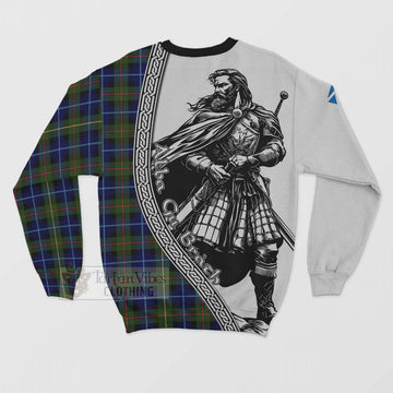 Smith Tartan Clan Crest Sweatshirt with Highlander Warrior Celtic Style