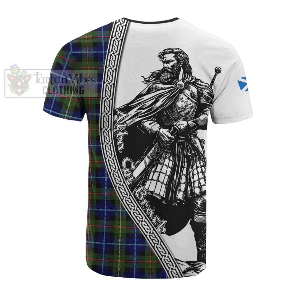 Smith Tartan Clan Crest Cotton T-shirt with Highlander Warrior Celtic Style - Tartan Vibes Clothing