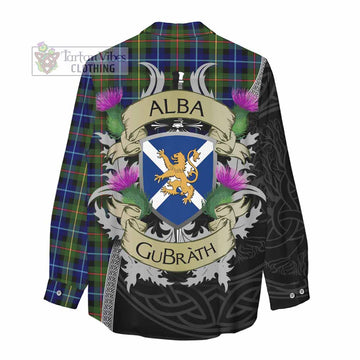 Smith Tartan Family Crest Women's Casual Shirt Lion Rampant Royal Thistle Shield Celtic Inspired - Tartan Vibes Clothing