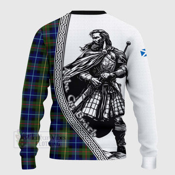 Smith Tartan Clan Crest Knitted Sweater with Highlander Warrior Celtic Style - Tartan Vibes Clothing