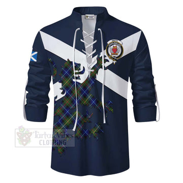 Smith Tartan Lion Rampant Ghillie Kilt Shirt Proudly Display Your Heritage with Alba Gu Brath and Clan Name - Tartan Vibes Clothing