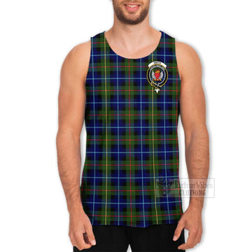 Smith Tartan Men's Tank Top with Family Crest and Bearded Skull Holding Bottles of Whiskey - Tartan Vibes Clothing