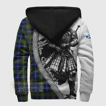 Smith Tartan Clan Crest Sherpa Hoodie with Highlander Warrior Celtic Style