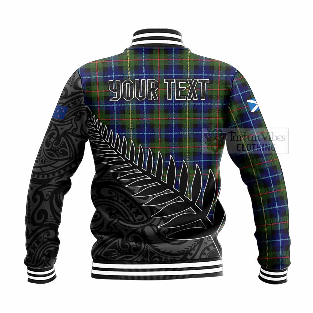 Smith Crest Tartan Baseball Jacket with New Zealand Silver Fern Half Style - Tartan Vibes Clothing