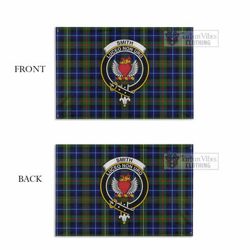 Smith Tartan House Flag with Family Crest