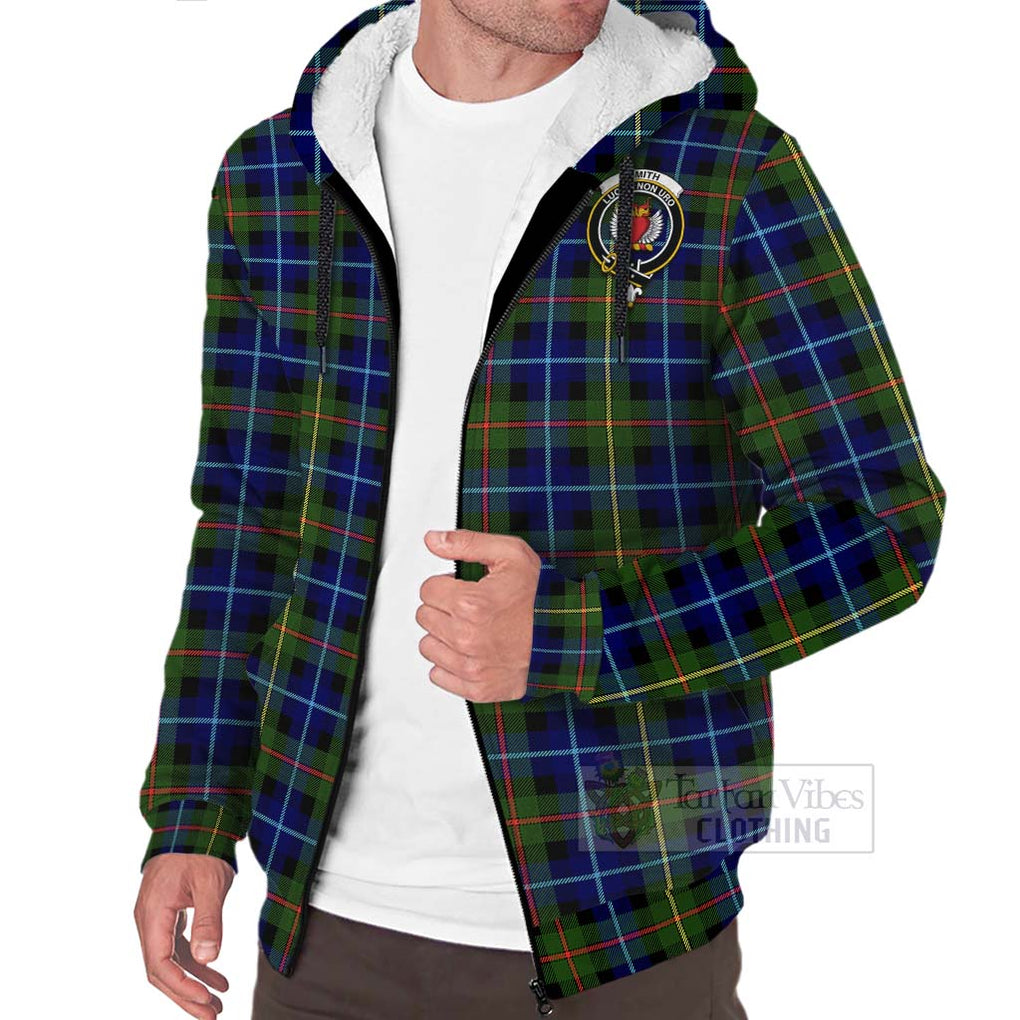 Tartan Vibes Clothing Smith Tartan Sherpa Hoodie with Family Crest Celtic Skull Style