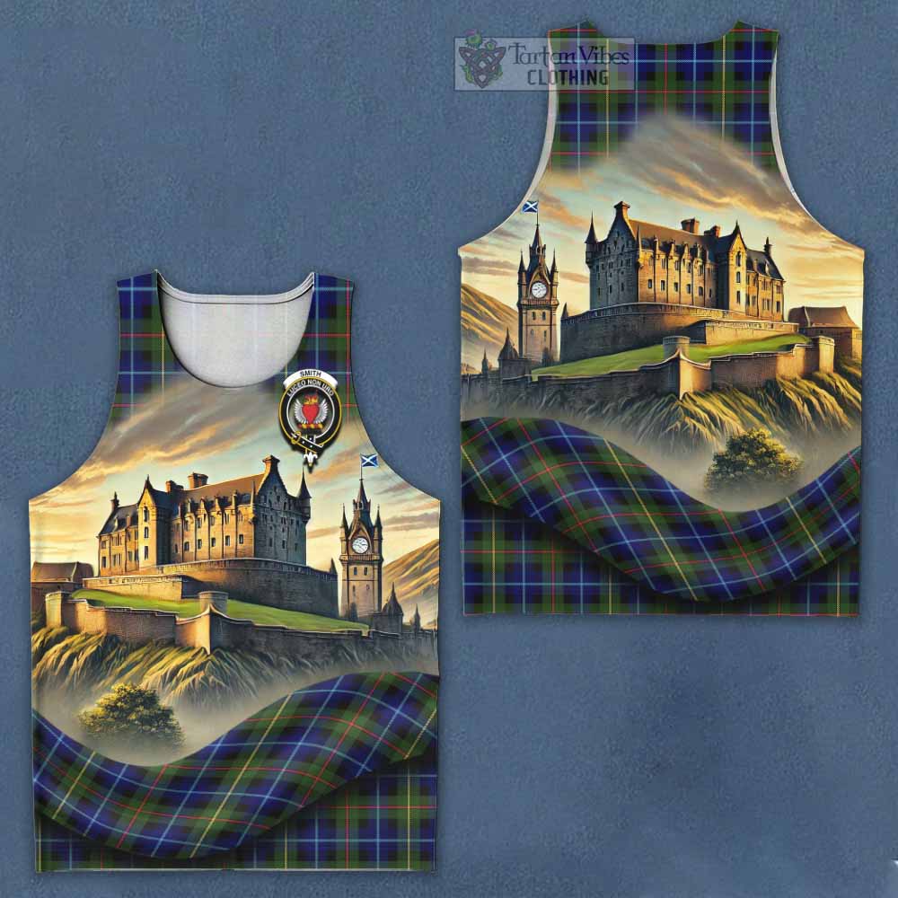 Smith Tartan Family Crest Men's Tank Top with Scottish Ancient Castle Style - Tartan Vibes Clothing