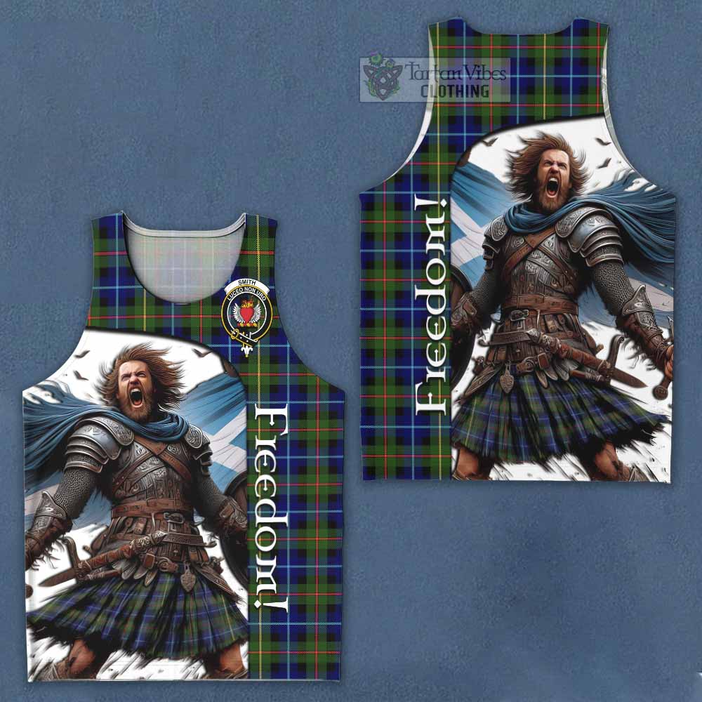 Tartan Vibes Clothing Smith Crest Tartan Men's Tank Top Inspired by the Freedom of Scottish Warrior