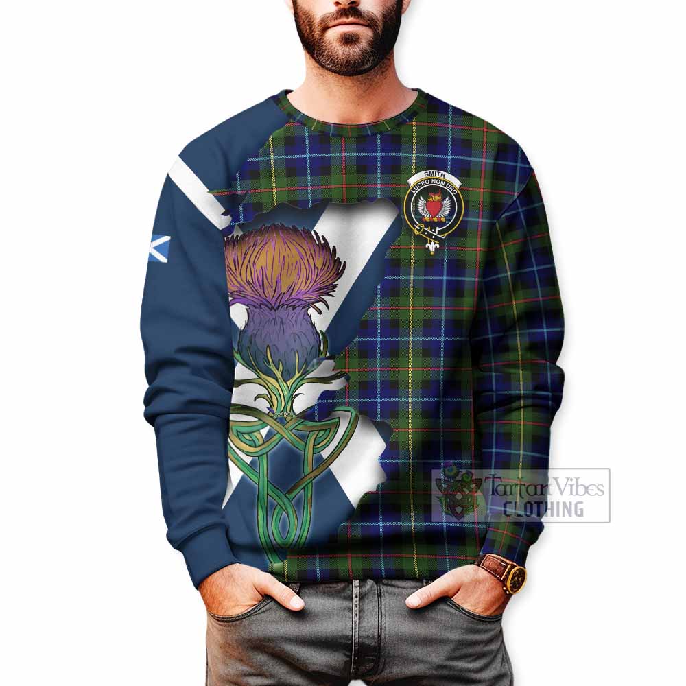 Smith Tartan Family Crest Sweatshirt Scottish Thistle Celtic Inspired - Tartan Vibes Clothing