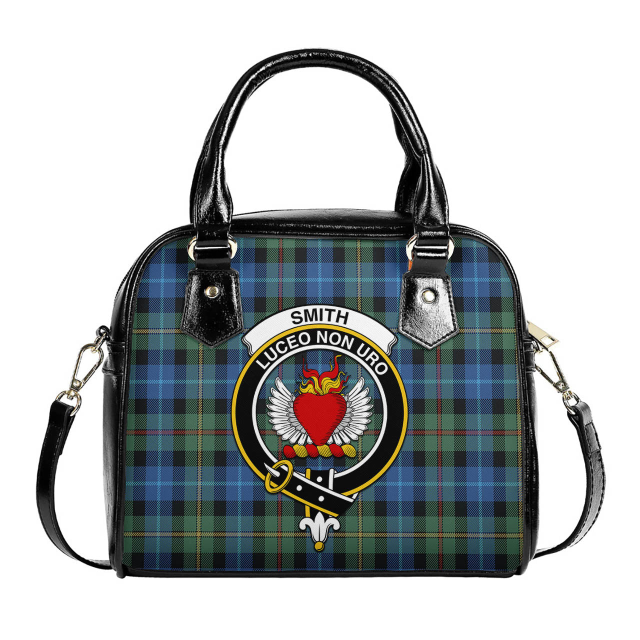 Smith Ancient Tartan Shoulder Handbags with Family Crest One Size 6*25*22 cm - Tartanvibesclothing