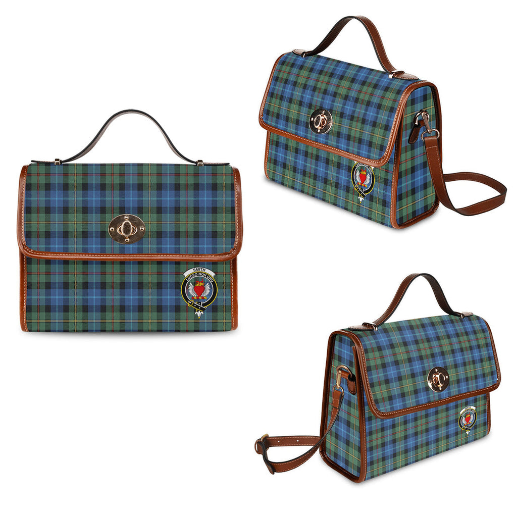 smith-ancient-tartan-leather-strap-waterproof-canvas-bag-with-family-crest