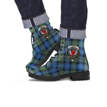 Smith Ancient Tartan Leather Boots with Family Crest