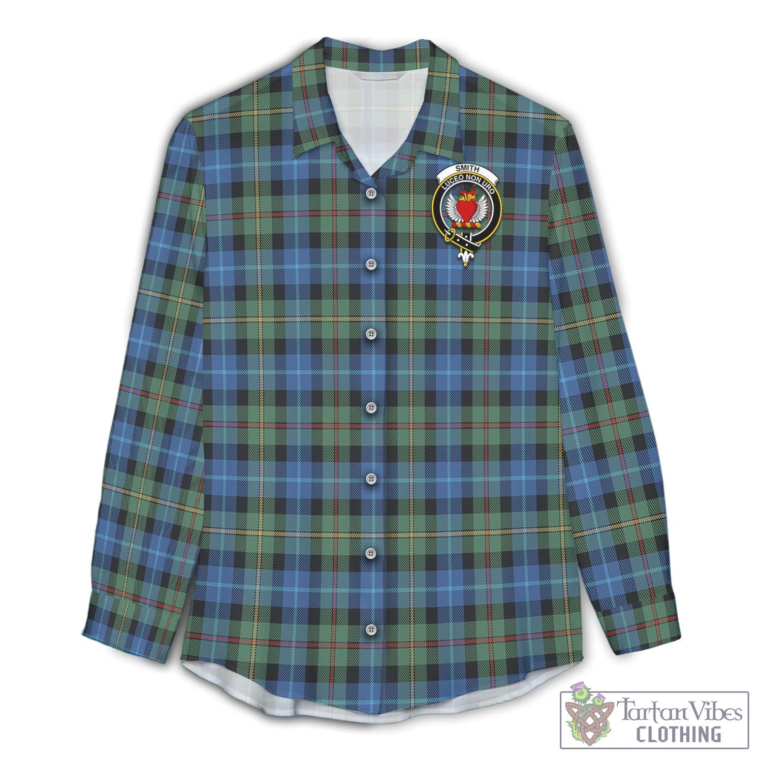 Tartan Vibes Clothing Smith Ancient Tartan Womens Casual Shirt with Family Crest