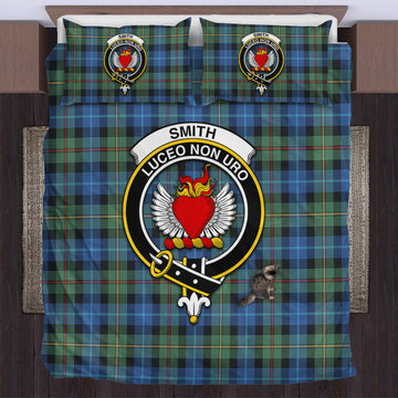 Smith Ancient Tartan Bedding Set with Family Crest