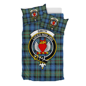 Smith Ancient Tartan Bedding Set with Family Crest