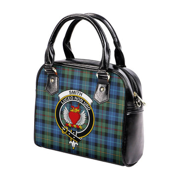 Smith Ancient Tartan Shoulder Handbags with Family Crest