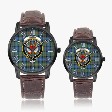 Smith Ancient Tartan Family Crest Leather Strap Quartz Watch