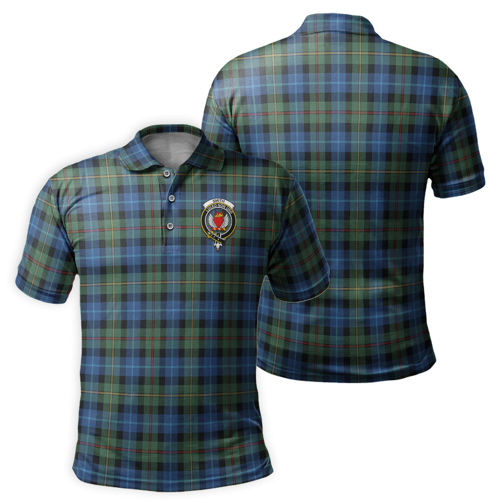 Smith Ancient Tartan Men's Polo Shirt with Family Crest - Tartan Vibes Clothing